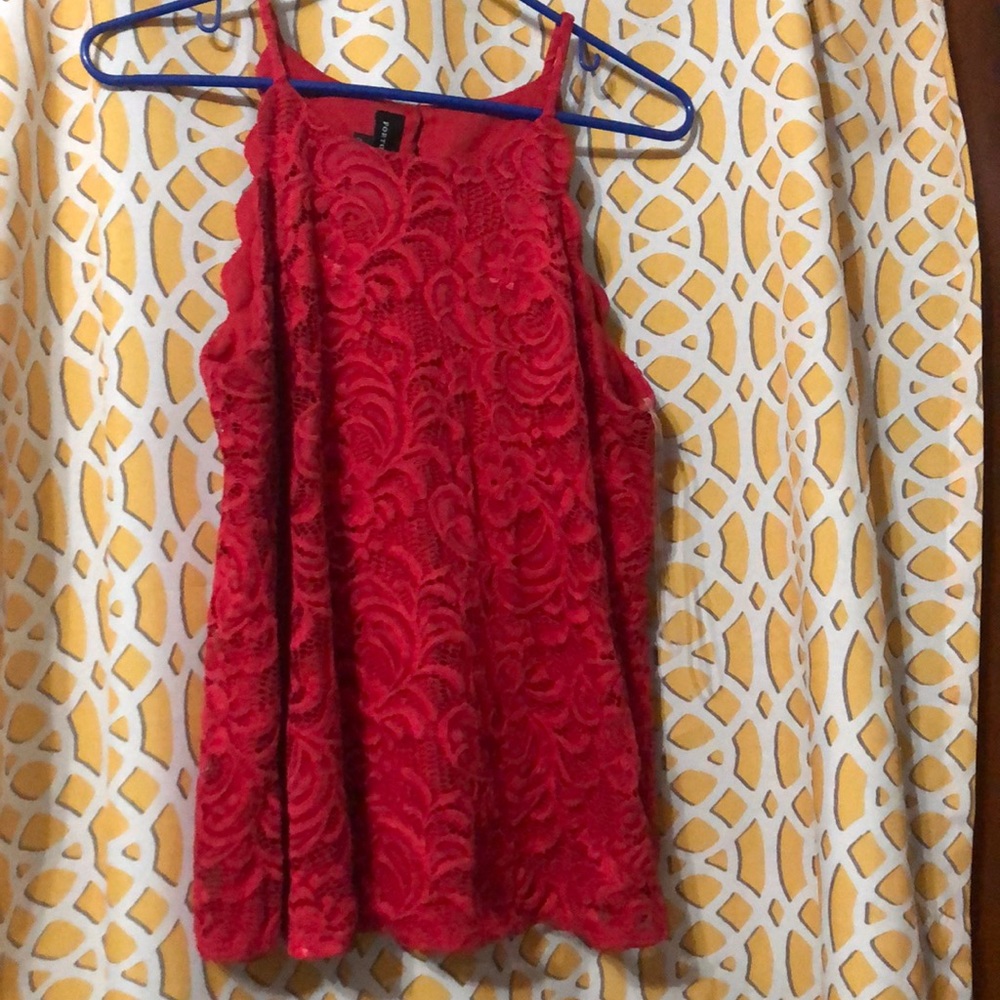 Fortune+Ivy chiya laced scalloped halter blouse